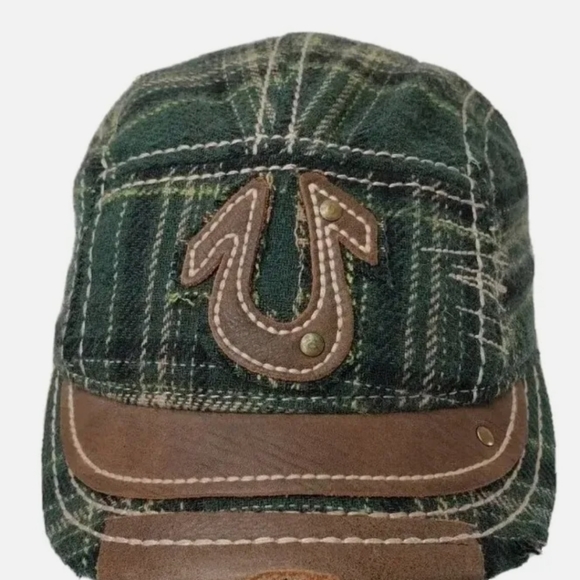 True Religion Cap plaid wool Distressed Hat O/S New with tags - Picture 1 of 9